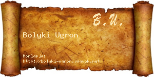 Bolyki Ugron névjegykártya